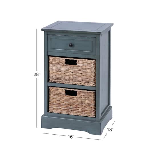 28" Blue Traditional Wooden Storage Unit
